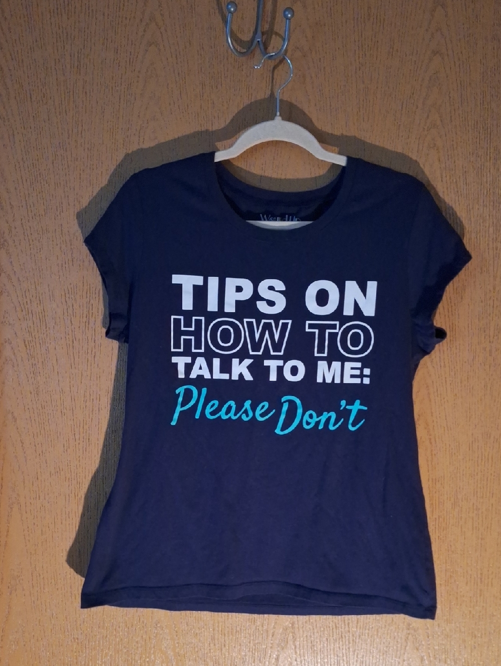 Wound Up Navy Blue Graphic Tee with White Print
